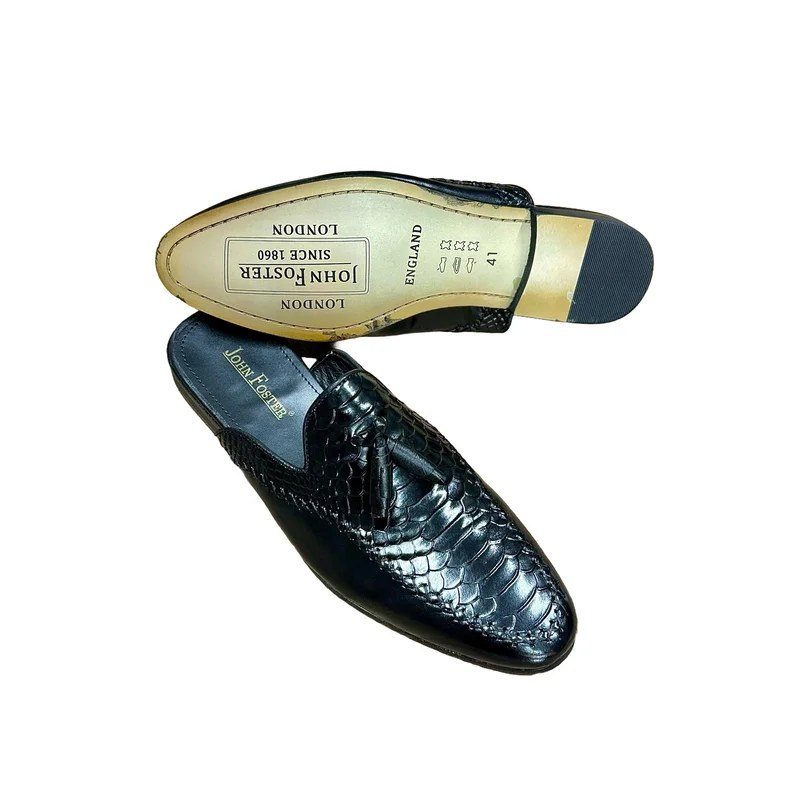 john_foster_black_crocodile_pattern_tassel_mules_2.webp
