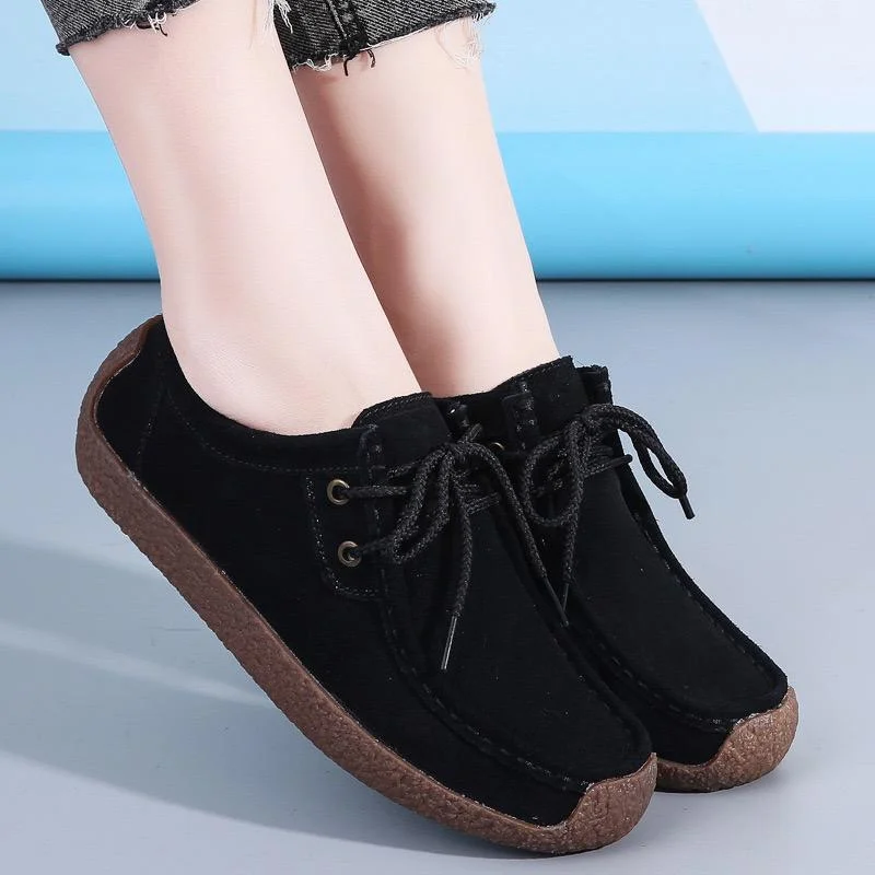 luxe_comfort__women's_black_suede_lace-up_flats_loafers_sneakers_2.webp
