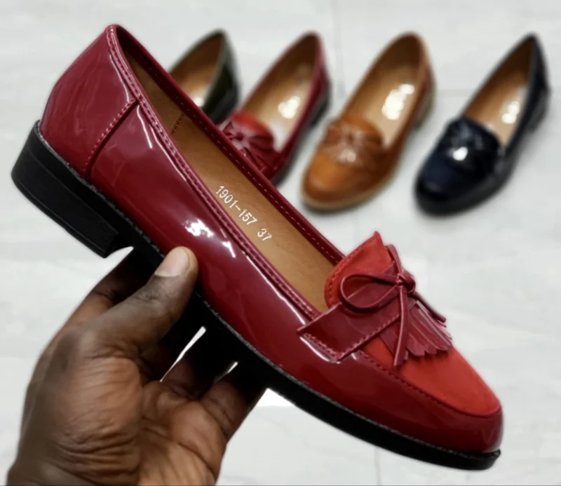maroon_wet_look_fashion_kiltie_leather_ladies_official_loafer_shoes_2.webp