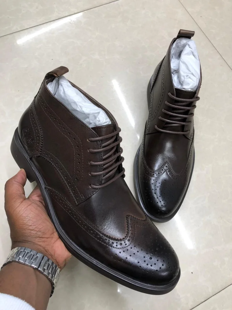 mens_coffee_timberland_leather_boots_formal_brogue_combat_lace_ankle_boots_shoes_2.webp