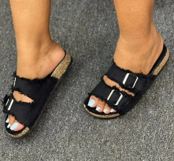 anti_skid_double_buckle_rubber_flat_sandals_women_black_2.webp