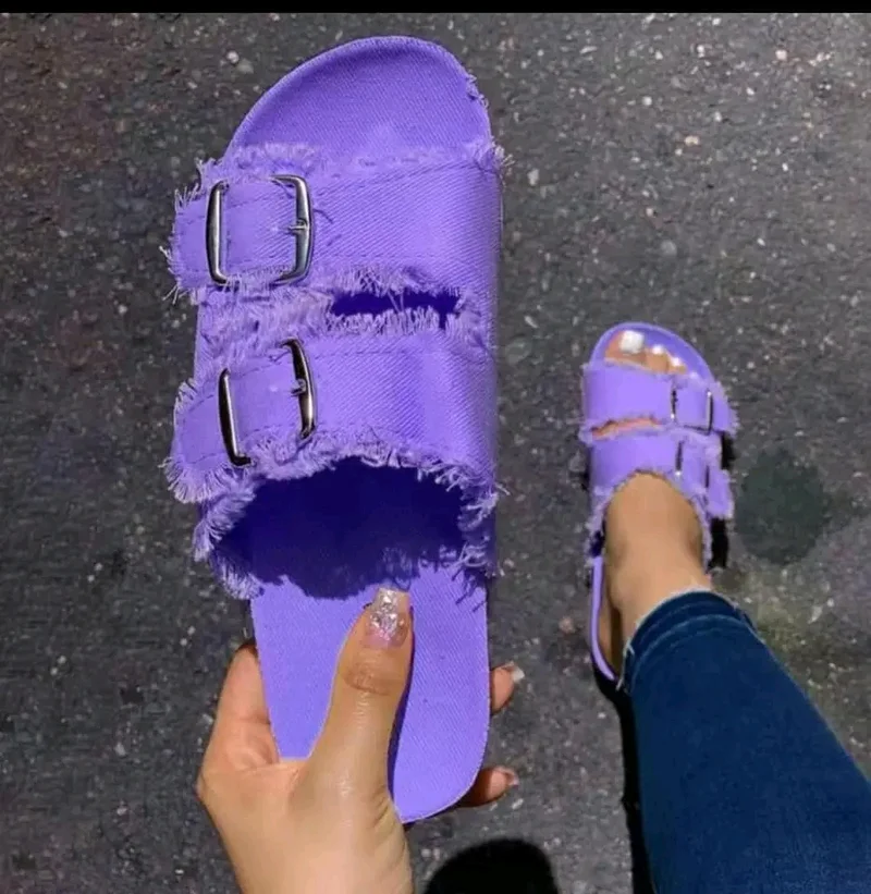 anti_skid_double_buckle_rubber_flat_sandals_women_purple_2.webp
