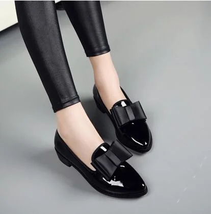 black_women_official_wet_look_brogue_slipon_ladies_shoes_2.webp