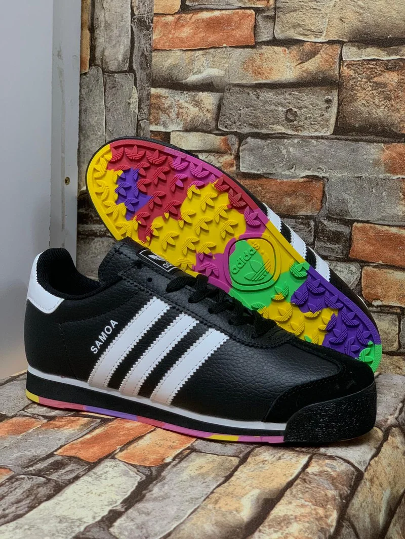 Black White Striped Samoa Adidas Shoes Footware
