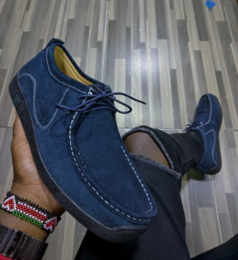 Blue Casual Clarks Suede Shoes