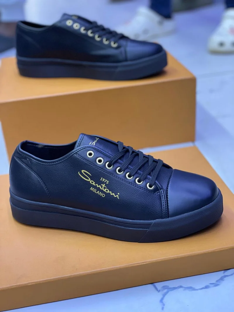 BLUE SANTONI MILANO SNEAKERS.
