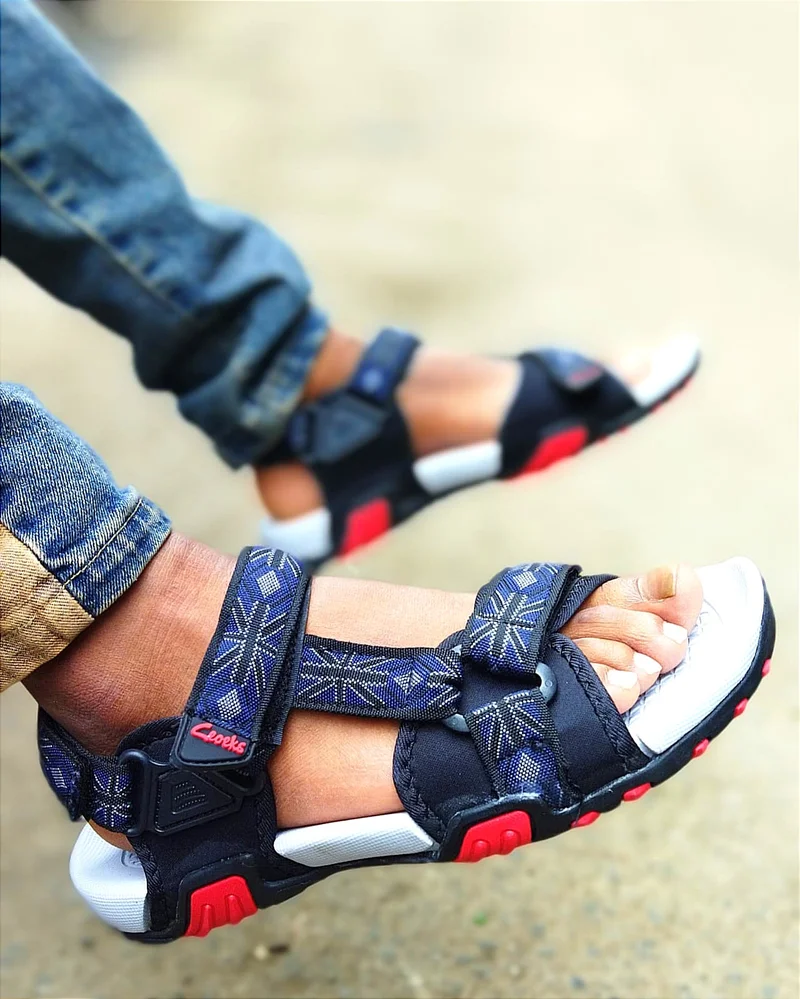 Clocks sandals Open Shoes for men- Navy Blue Red