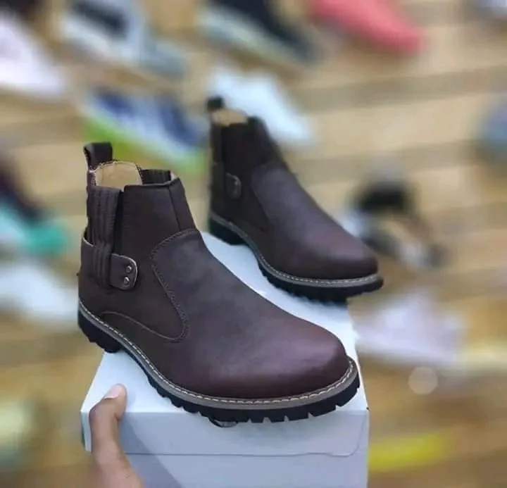 Dark Brown  Cacatua Men  Luxurious Boots Leather Casual Boots Ankle Boots