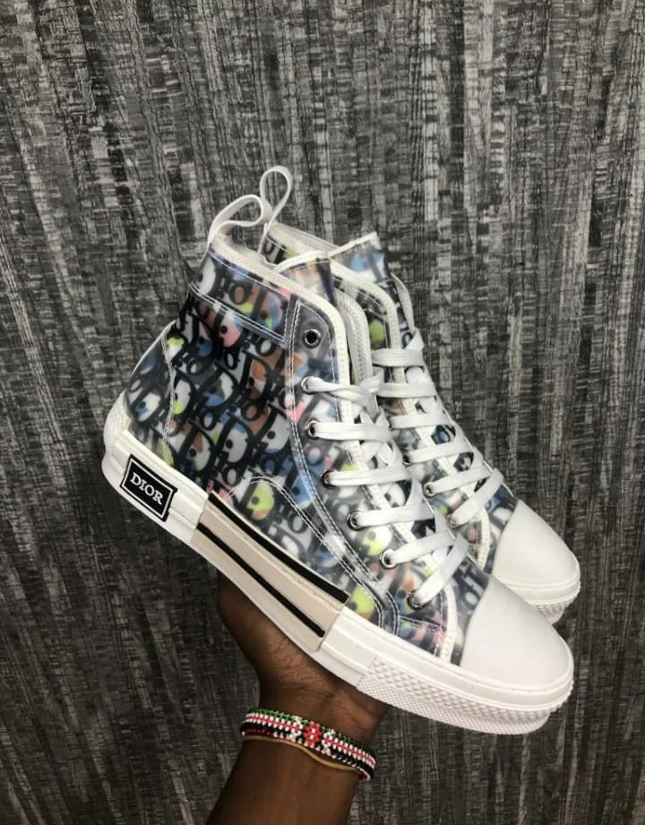 Dior And Alex Foxton Multicolor Motif Dior Oblique Canvas B23 High-Top Sneaker