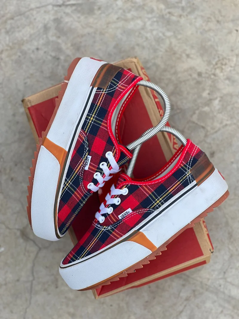 Double Sole Checked Red /Black /White/ Vans Tribal Vans