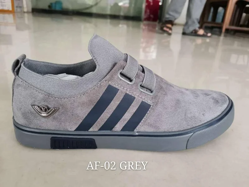 Generic Leopard Comfortable Grey Mens Rubber Canvas Shoes