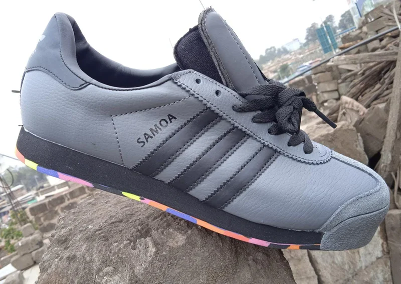 Gray Striped Samoa Adidas Shoes Footware
