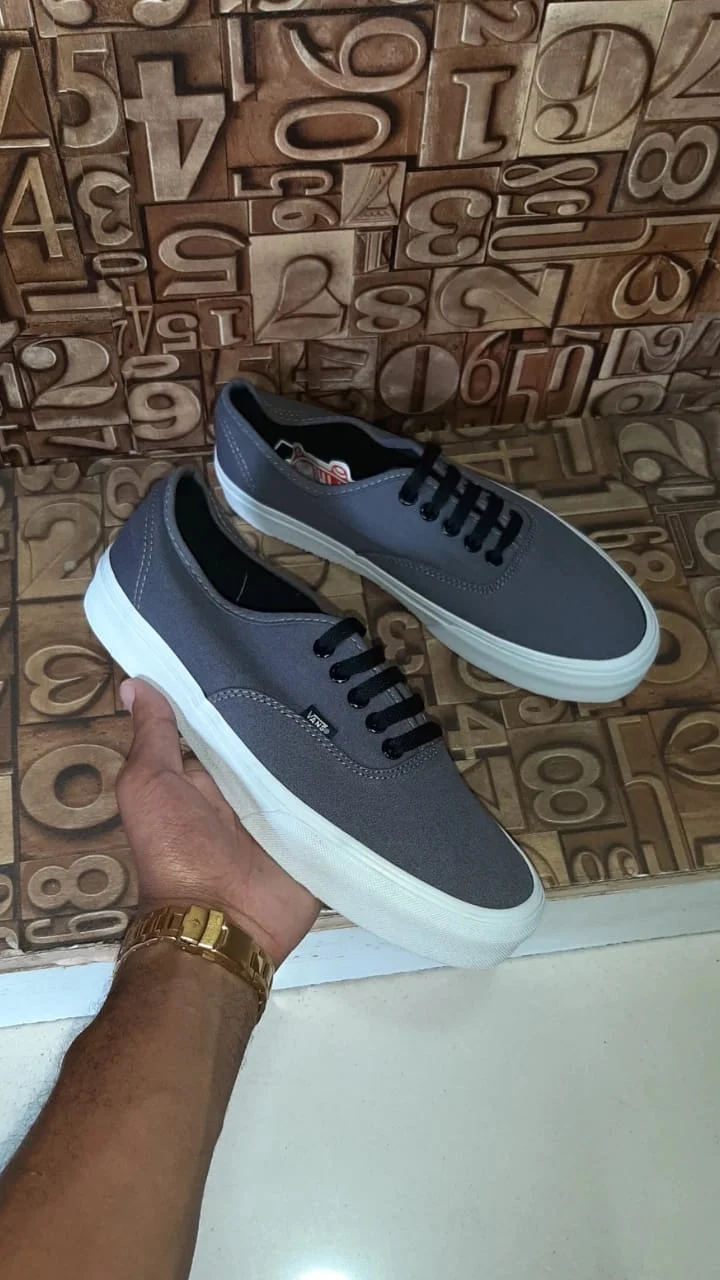GREY VANS AUTHENTIC SHOES -DOUBLE SOLE