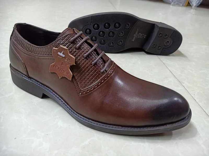 John Foster Laced Quality Premium Leather Brown Official Shoes