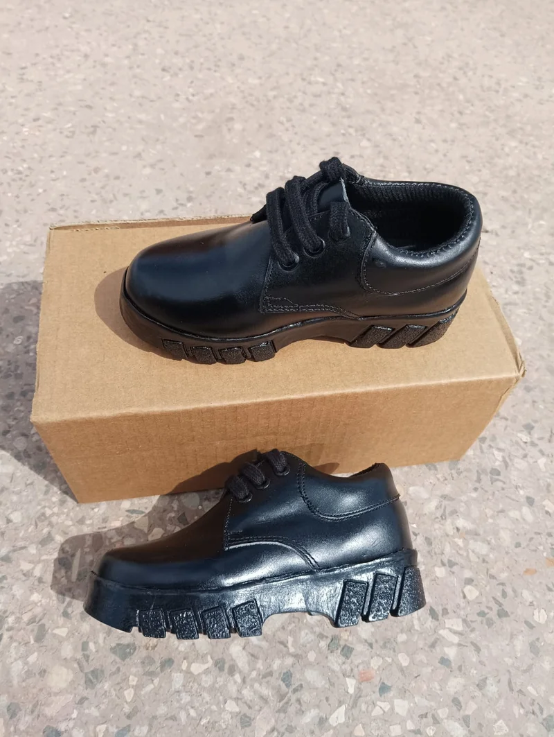 Kids Unisex Black  Back To School  Shoes Ladies Leather Shoes