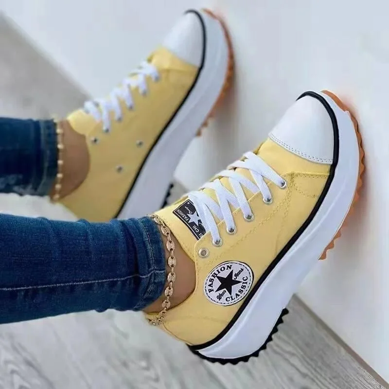 Ladies Fashion Classic Yellow Converse Sneakers
