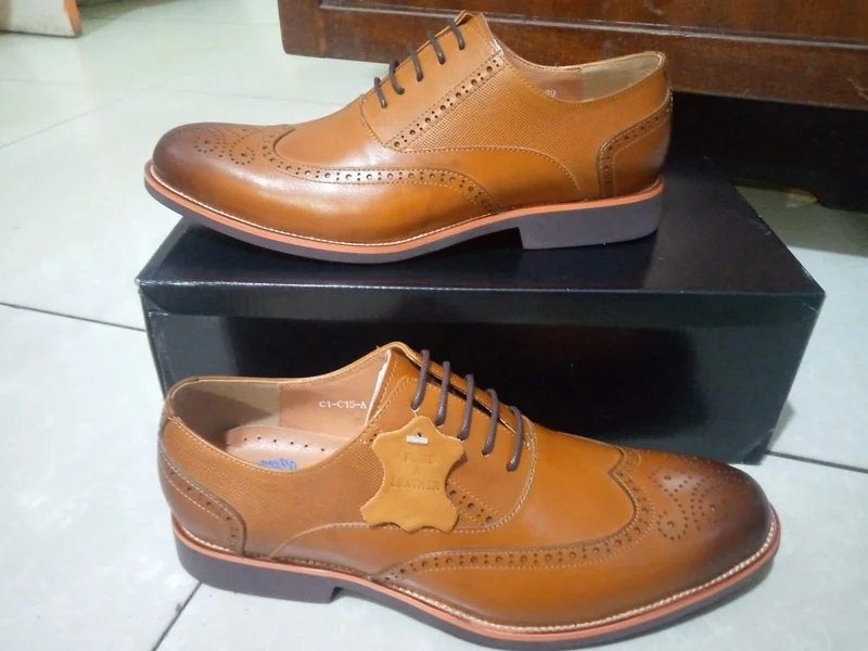 Light Brown  Franco Bannetti Officials Premium  Leather Oxford Shoe