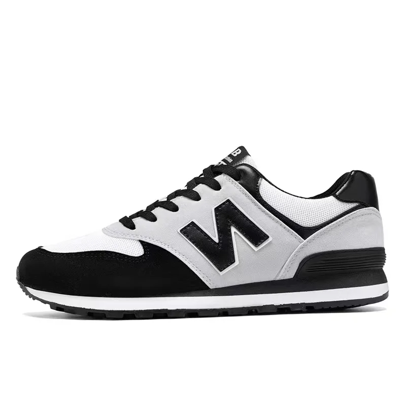 Men Sneakers New Korean Balance Breathable Casual Running Shoes White Black