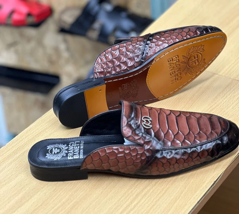 Men's Franco Banetti Brown Official Backless Mules