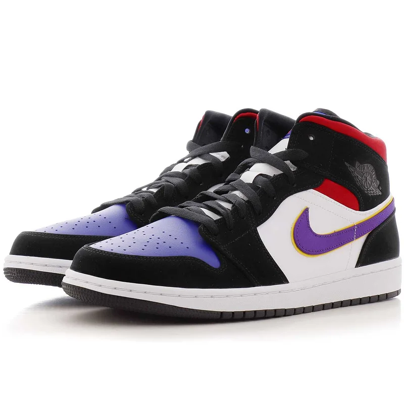 Nike Air Jordans 1 Mid SE Lakers Basketball Shoes