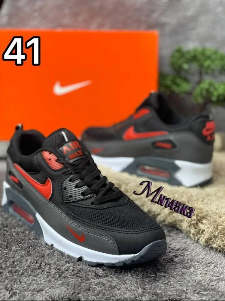 Nike Air Max 90 off Black /Orange Sneakers/ White Sports Shoes