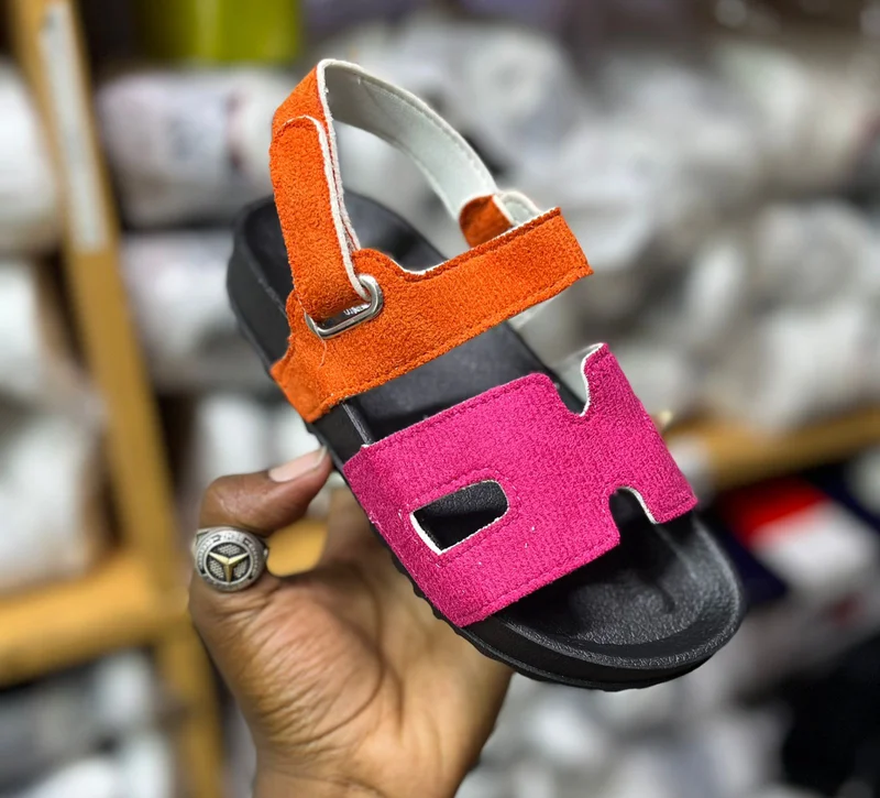 KIDS ORANGE -PINK  HERMES SANDALS