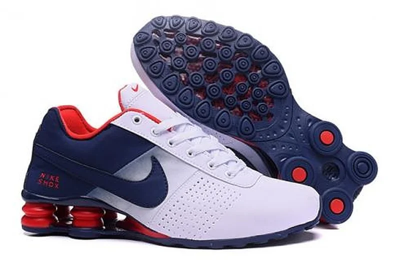 Nike Shox Deliver 809 White Navy Blue Red Running Shoes