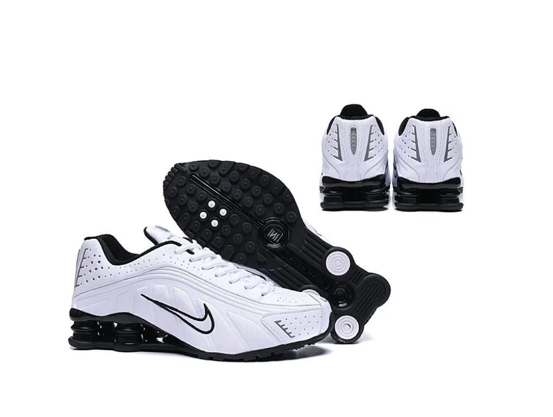 Nike Shox R4 White Black Men Retro Running Shoes