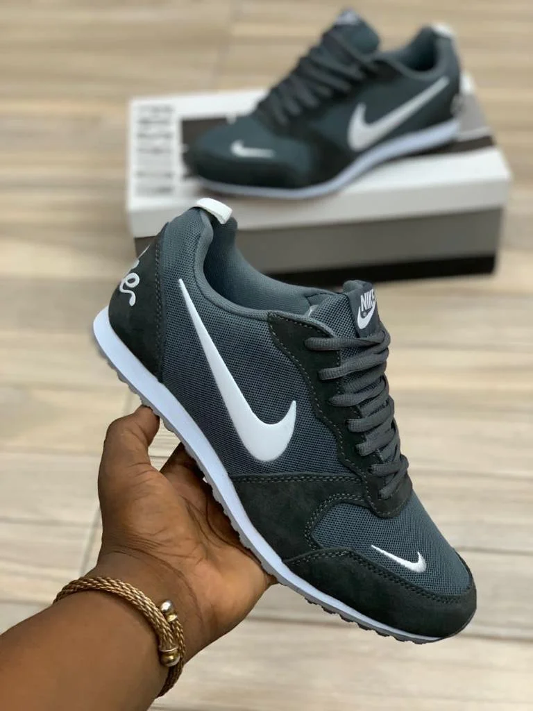 Original Unisex Nike Sports Shoes Black, Grey and White Swooshes
