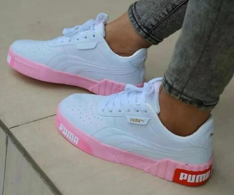 Pink-White Puma Cali Sneakers Ladies