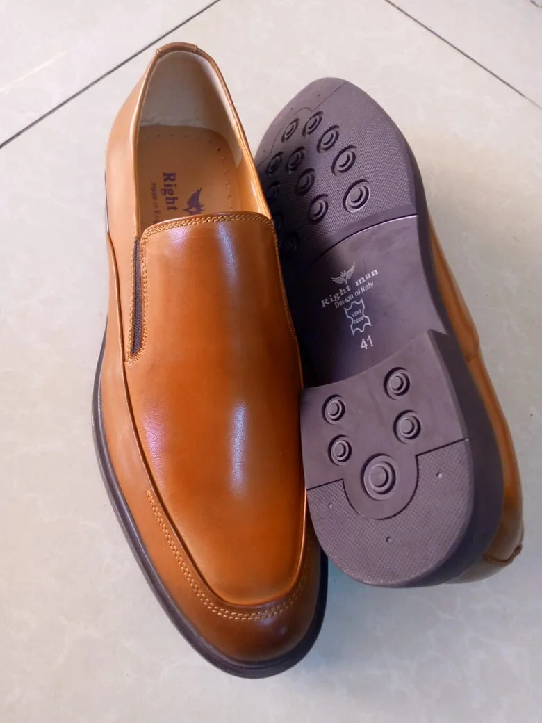 Right man premium leather official shoes - slip onmen shoes
