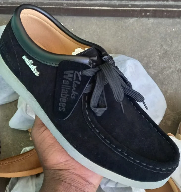 The Clarks Wallabee Black Suede Shoes Moccasins