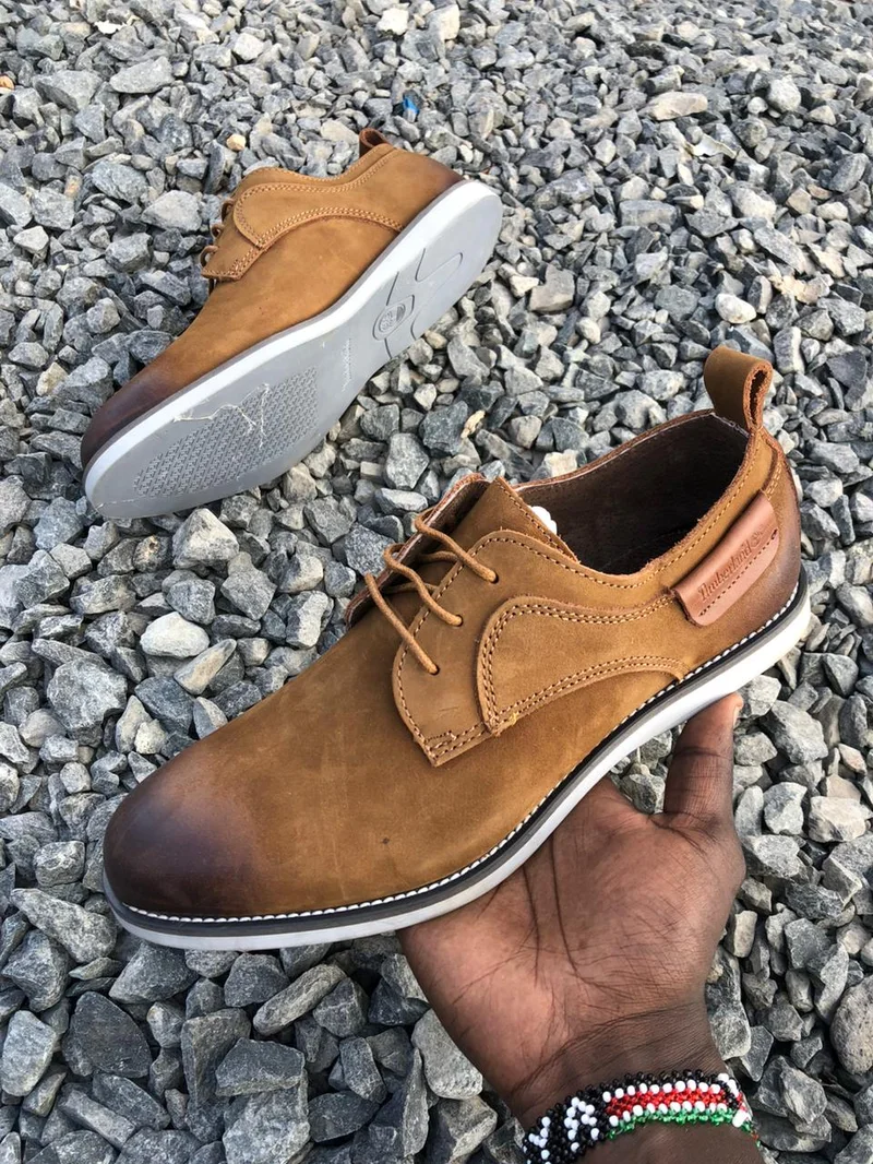 Timberland Casual Mens Leather Laced Brown Gum Sole Shoes