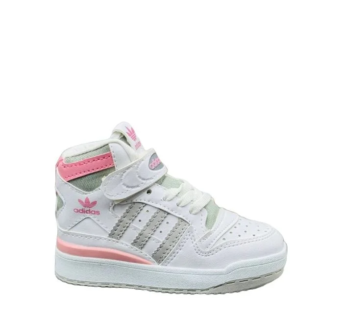 PINK -WHITE  KIDS ADIDAS FORUM 84 MID TOP SNEAKERS