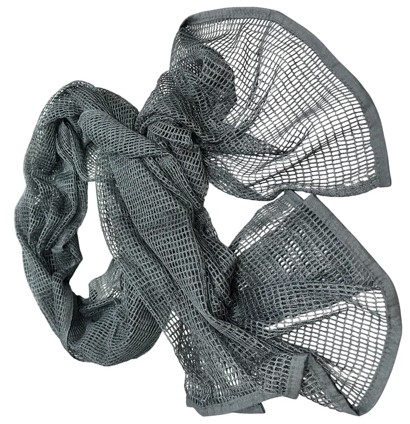 Tactical Mesh Scarf Wrap Face Cover Mask- Gray..