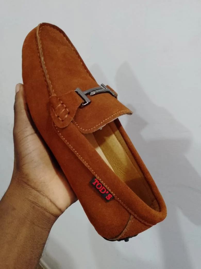 Tods Suede Loafers Horsepit Loafers Mens Shoes Brown