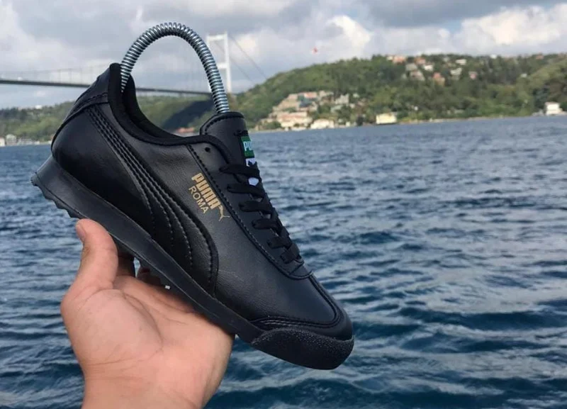All Black PUMA Roma Sneaker Shoes