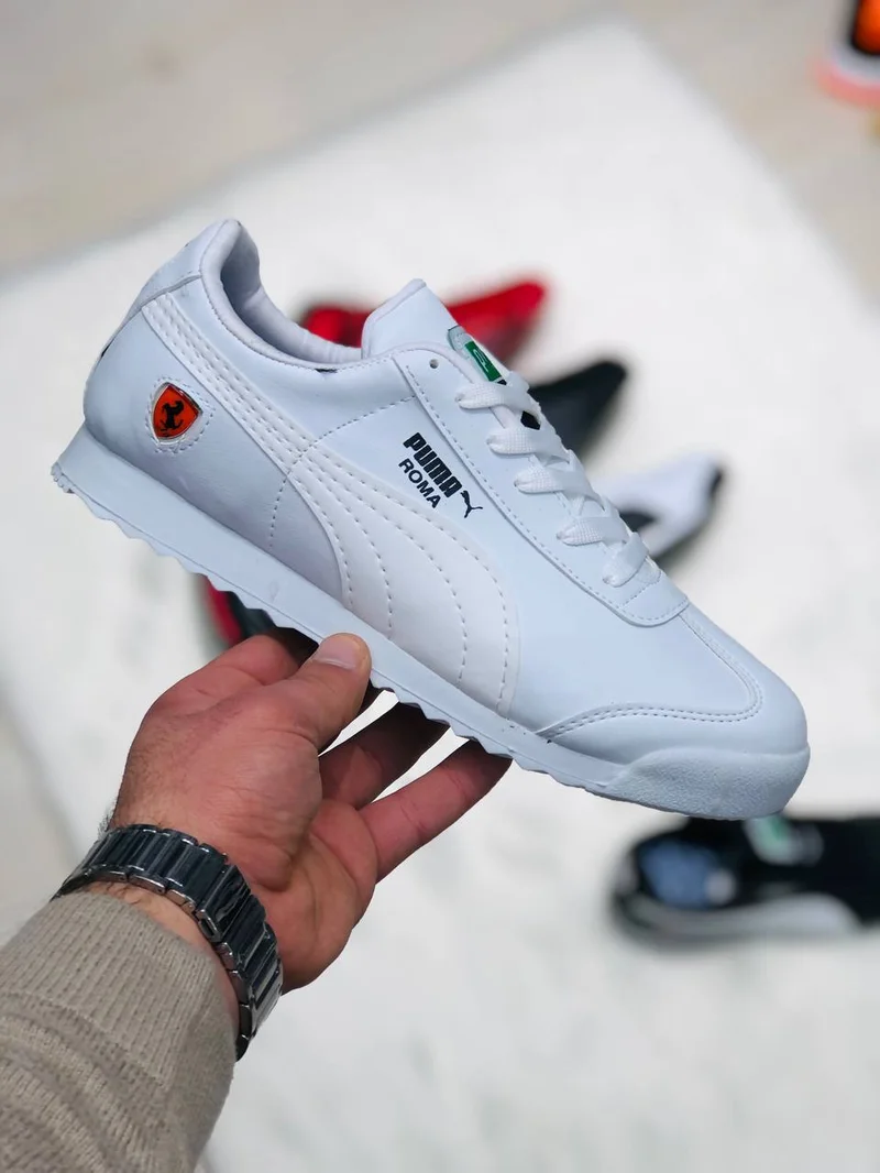 All White PUMA Roma Sneaker