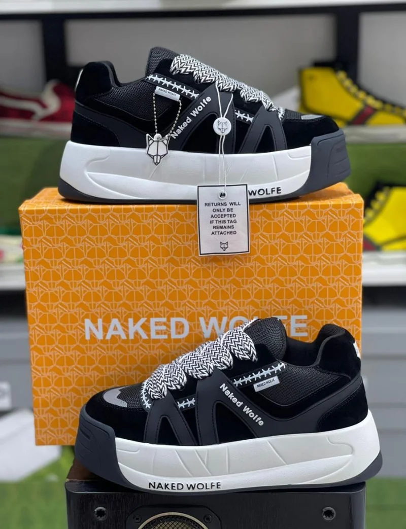 Black and White Quality Original Naked Wolfe Unisex Sneakers
