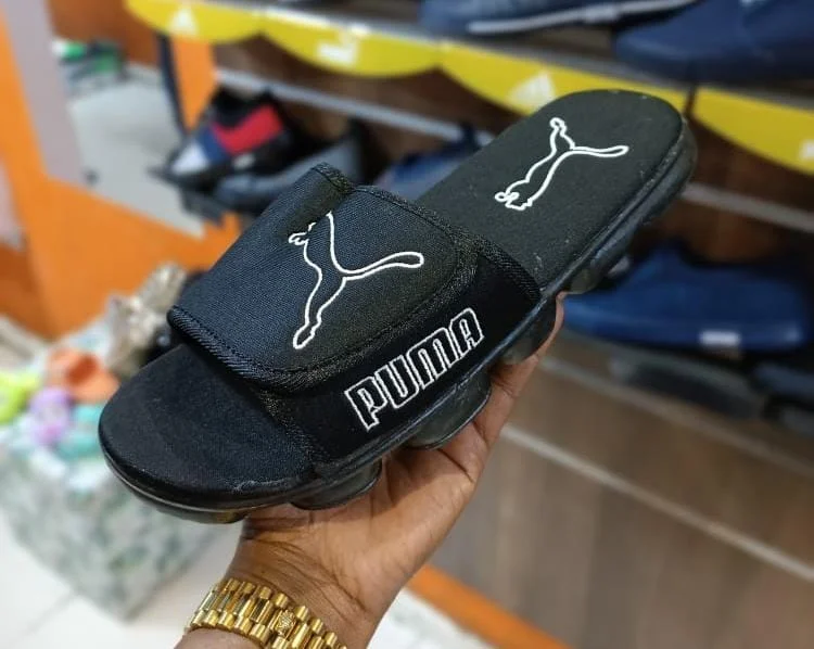 Black White Puma Unisex  Slides