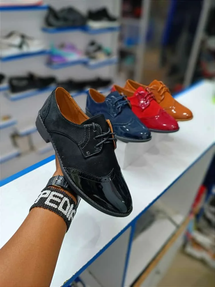 Black Women Official Brogue Lace up Ladies Shoes