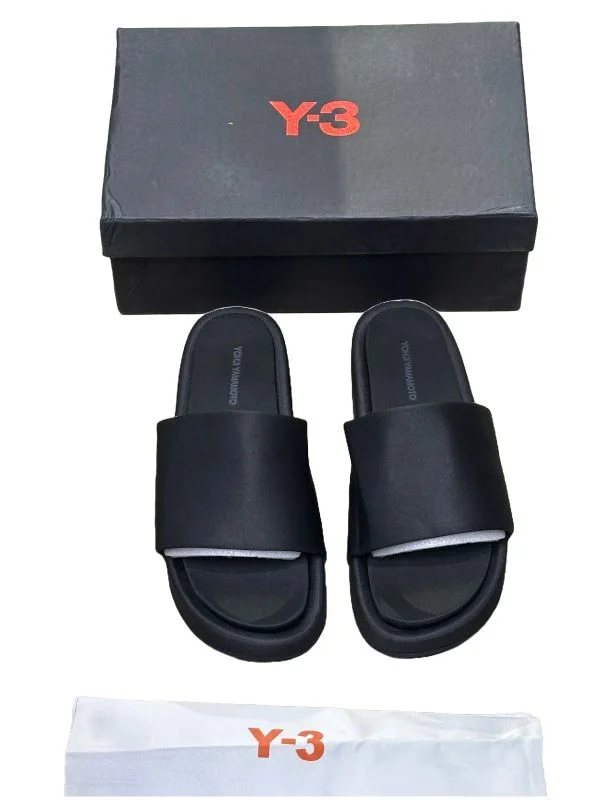 BLACK Y-3 SLIP-ON  SLIDES