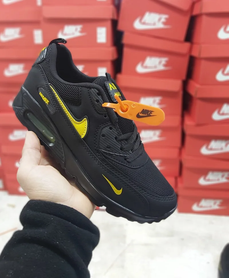 Black Yellow Nike Air Max  90 Sports Shoe Sneaker Men and Women Shoes