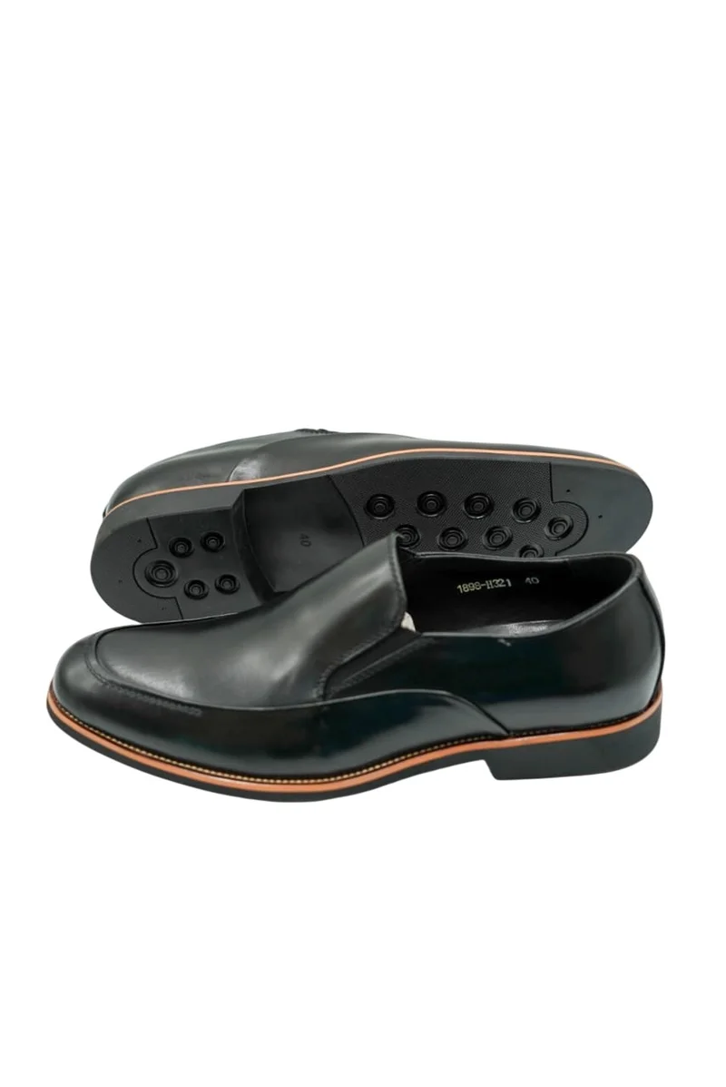 Black-Brown Sole Nobby Cavalli Men's Dress Shoes – Slip-on Pure & Leather