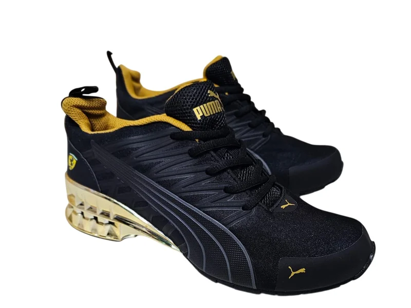 Black-Gold Puma Ferrari Running Shoes