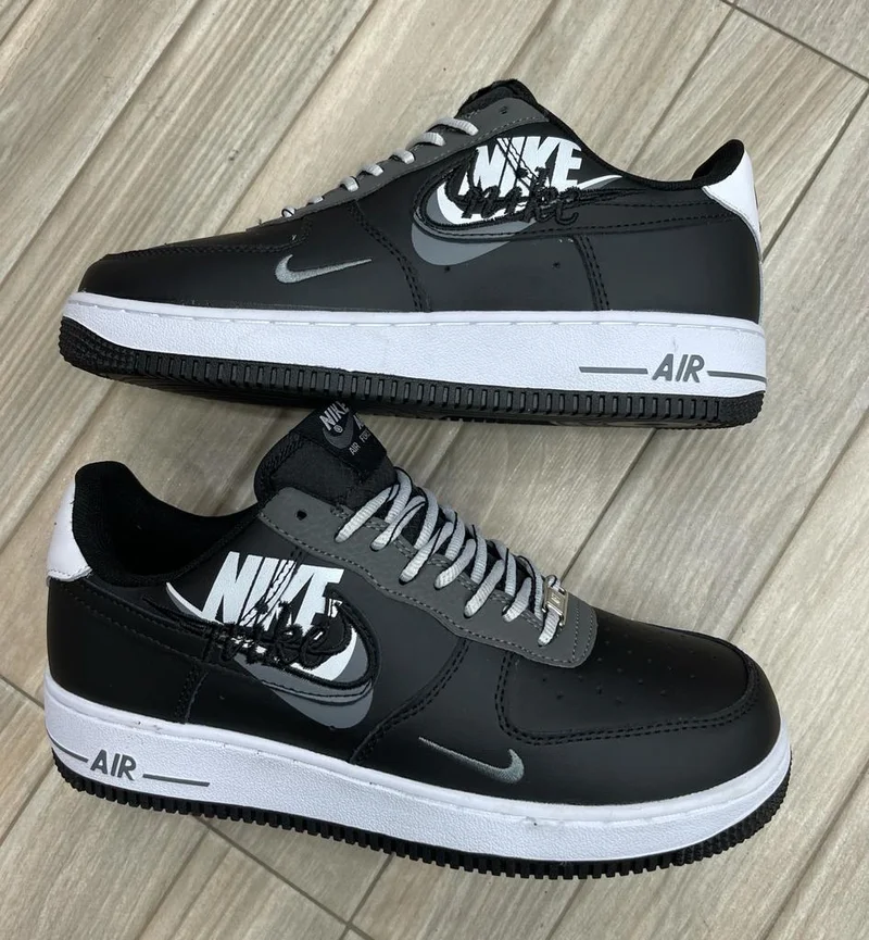 Black-White Air Force 1 Custom Special Edition Sneakers