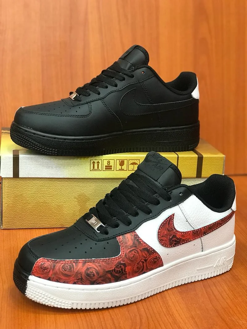 Black-White Split Nike Air Force 1 Low Sneakers