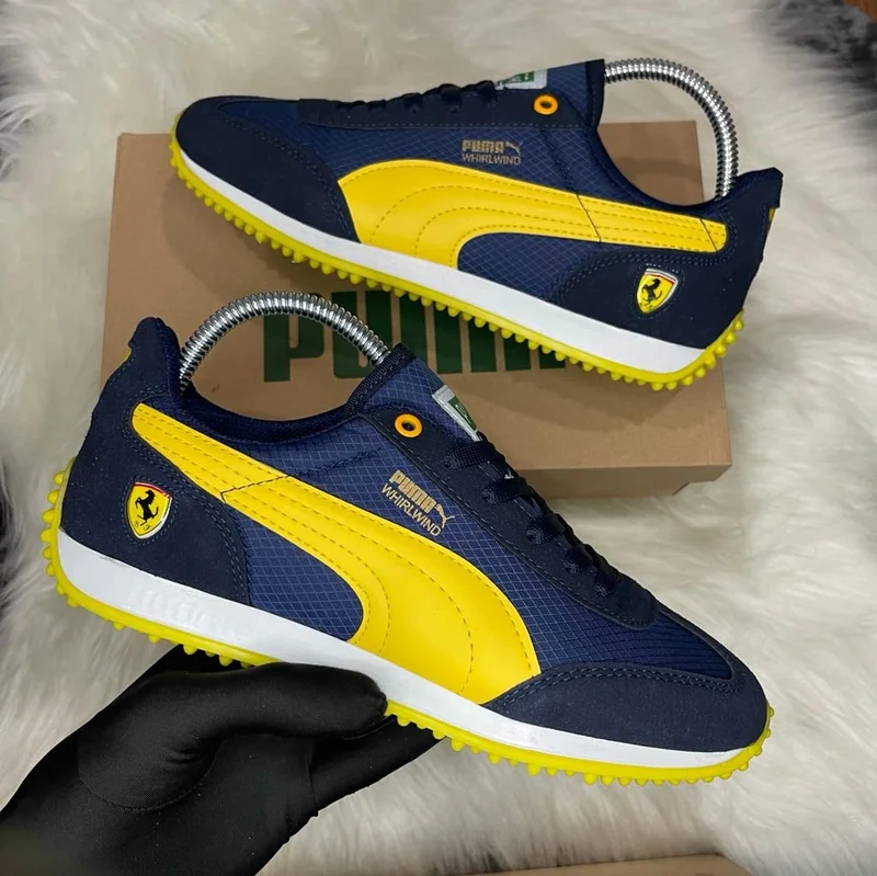 Black-Yellow Ferrari PUMA Men's Whirlwind Classic Fashion Sneaker