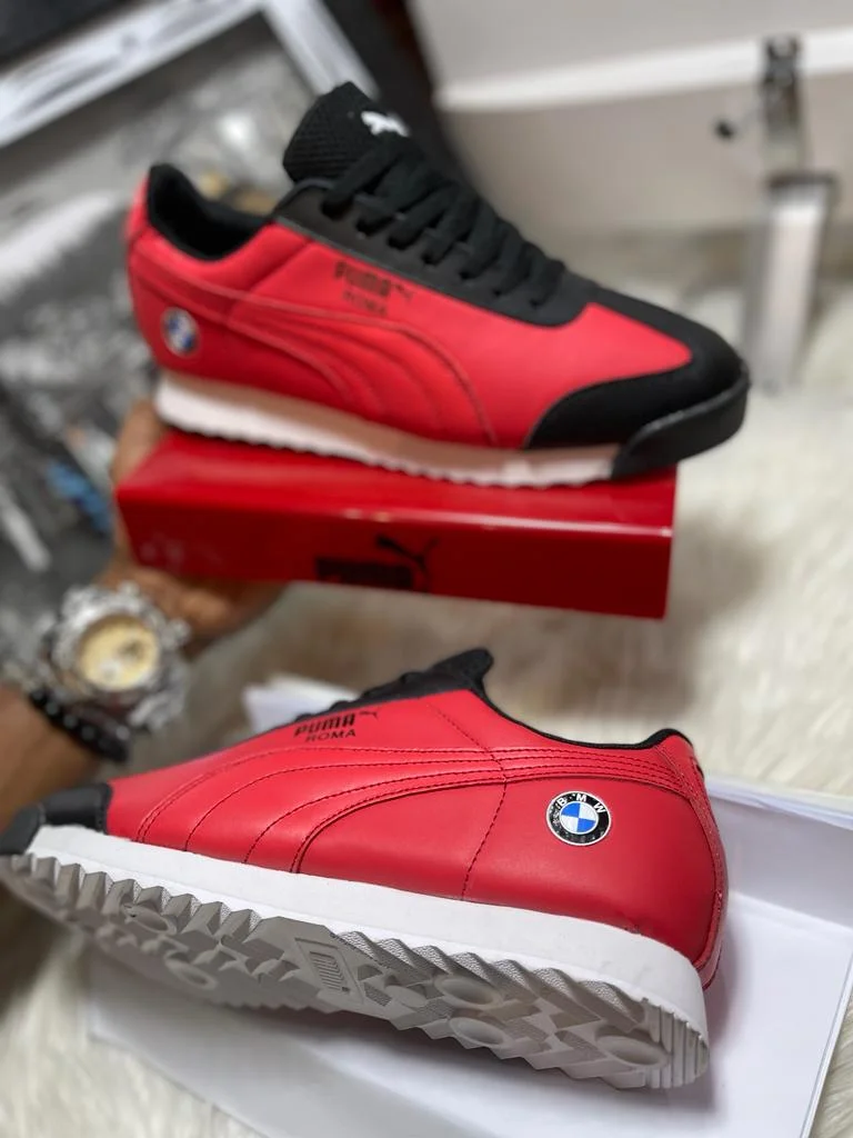 Black/ Red BMW Black Puma Roma Casual Shoes  Lace-Up