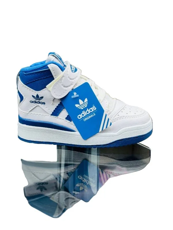 BLUE -WHITE  KIDS ADIDAS FORUM 84 MID TOP SNEAKERS